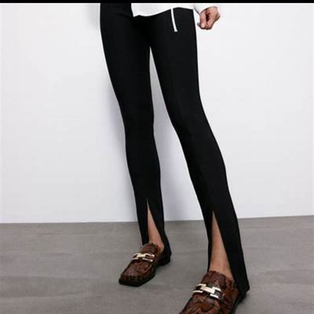 Zara Black Slit Pants - Small NWWT